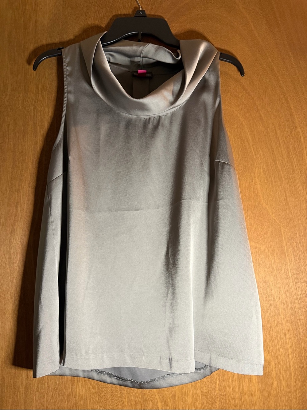 Vince Camuto Satin Cowl Neck Sleeveless Top - gray - Picture 2 of 6